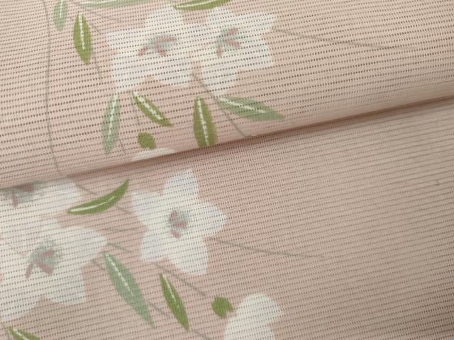 平和屋着物＊夏物　小紋　絽　草花文　洗える着物　AABK3497cs
