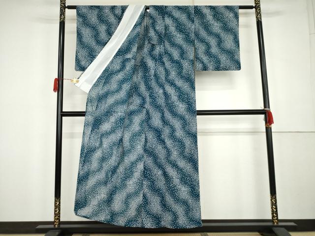 平和屋着物＊夏物　小紋　紗　あられ　洗える着物　AABK3511cs