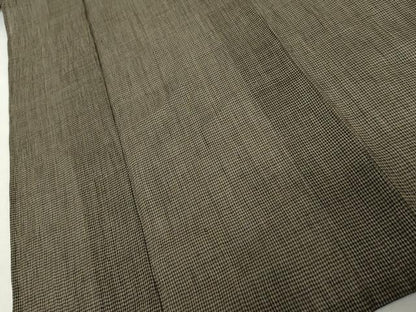 平和屋着物＊夏物　男性　小千谷ちぢみ　格子　麻　逸品　AABK3515cs