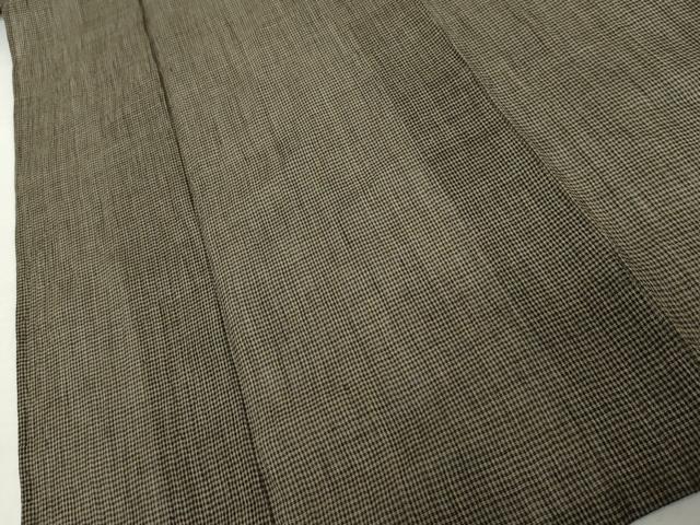 平和屋着物＊夏物　男性　小千谷ちぢみ　格子　麻　逸品　AABK3515cs