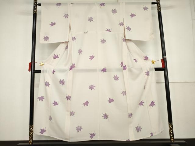 平和屋着物＊夏物　小紋　絽　楓文　正絹　逸品　AABK3516cs