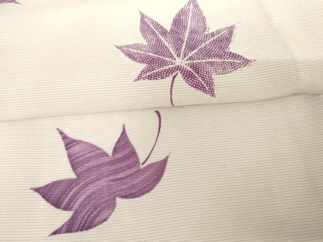 平和屋着物＊夏物　小紋　絽　楓文　正絹　逸品　AABK3516cs