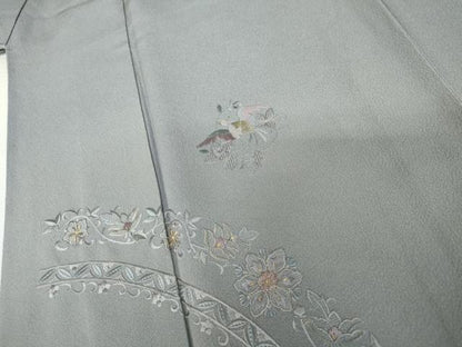 平和屋着物●中国三大刺繍　汕頭刺繍　スワトウ刺繍　総刺繍　訪問着　鳳凰花唐草文　暈し染め　金糸　正絹　逸品　AABK3517cs