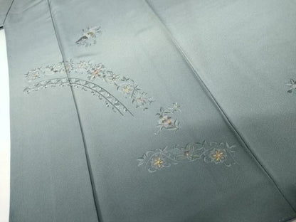平和屋着物●中国三大刺繍　汕頭刺繍　スワトウ刺繍　総刺繍　訪問着　鳳凰花唐草文　暈し染め　金糸　正絹　逸品　AABK3517cs