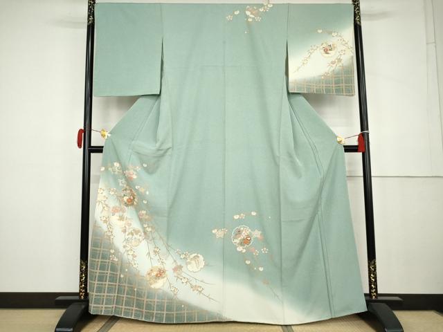 平和屋着物●訪問着　雪輪草花文　暈し染め　正絹　逸品　未使用　AABK3520cs