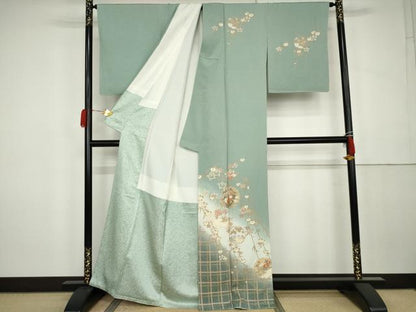 平和屋着物●訪問着　雪輪草花文　暈し染め　正絹　逸品　未使用　AABK3520cs
