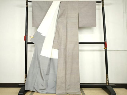 平和屋着物●上質な紬　霞文　正絹　逸品　AABK3521cs