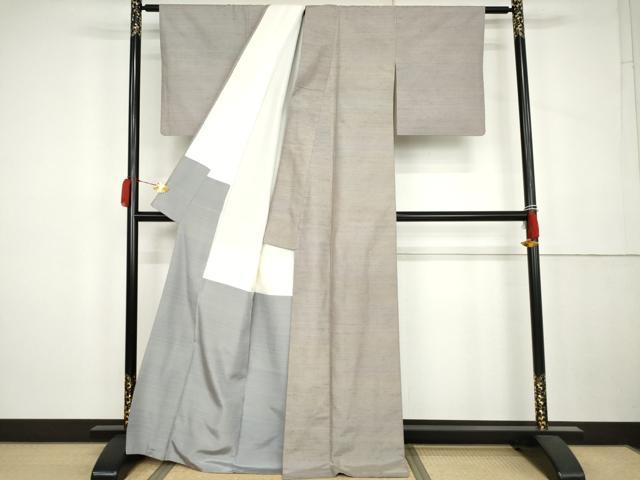 平和屋着物●上質な紬　霞文　正絹　逸品　AABK3521cs