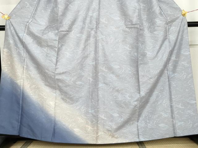 平和屋着物●訪問着　紬地　墨流し文様　暈し染め　正絹　逸品　AABK3522cs