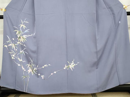 平和屋着物●本加賀友禅作家　南克治　訪問着　枝花文　正絹　逸品　AABK3525cs