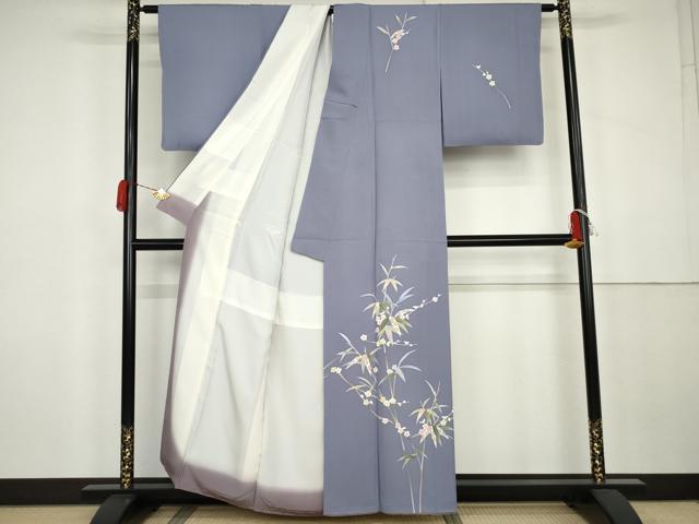 平和屋着物●本加賀友禅作家　南克治　訪問着　枝花文　正絹　逸品　AABK3525cs