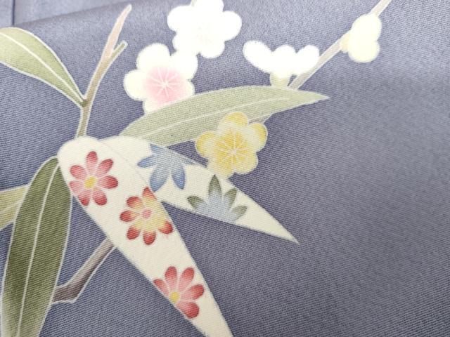 平和屋着物●本加賀友禅作家　南克治　訪問着　枝花文　正絹　逸品　AABK3525cs