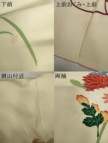 平和屋着物●訪問着　友禅　作家物　枝花文　金彩　正絹　逸品　AABK3528cs