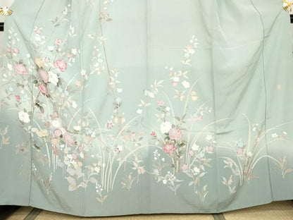 平和屋着物●訪問着　友禅　作家物　枝花文　暈し染め　正絹　逸品　AABK3532cs