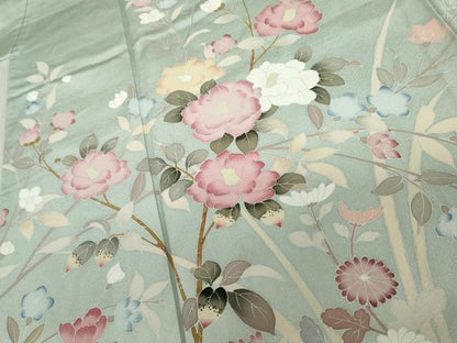 平和屋着物●訪問着　友禅　作家物　枝花文　暈し染め　正絹　逸品　AABK3532cs