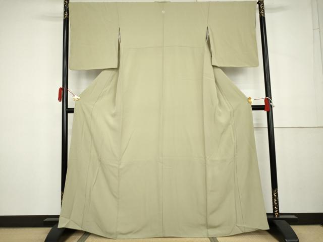 平和屋着物●上質な色無地　柳茶色　正絹　逸品　AABK3535cs