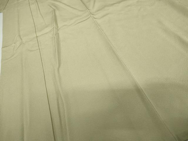平和屋着物●上質な色無地　柳茶色　正絹　逸品　AABK3535cs