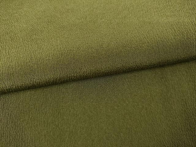 平和屋着物●上質な色無地　草色　正絹　逸品　AABK3536cs
