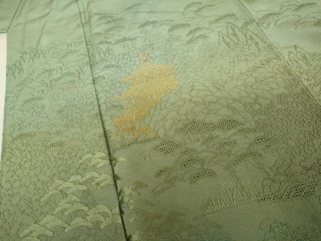 平和屋着物●中国三大刺繍　汕頭刺繍　スワトウ刺繍　総刺繍　訪問着　京風景文　暈し染め　金糸　正絹　逸品　AABK3537cs