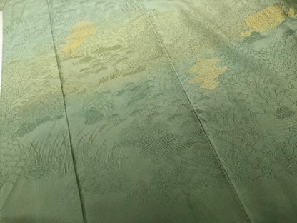 平和屋着物●中国三大刺繍　汕頭刺繍　スワトウ刺繍　総刺繍　訪問着　京風景文　暈し染め　金糸　正絹　逸品　AABK3537cs