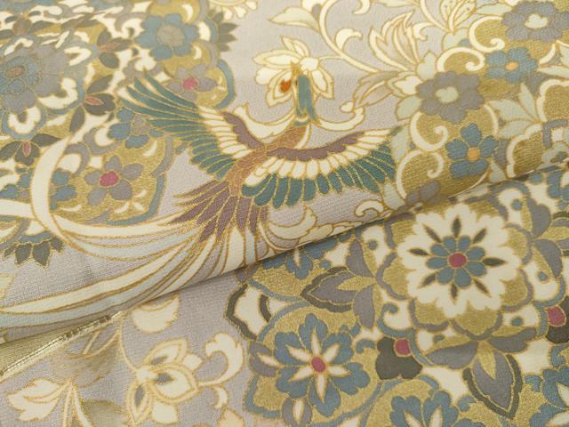 平和屋着物●豪華色留袖　駒刺繍　鳳凰正倉院花文　金彩　正絹　逸品　AABK3540cs