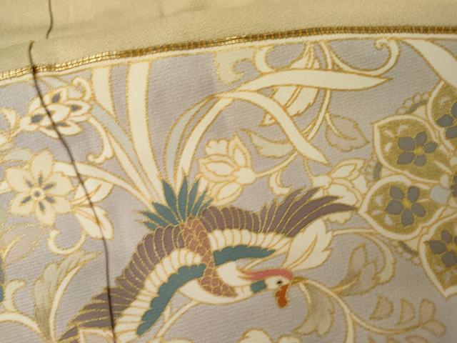 平和屋着物●豪華色留袖　駒刺繍　鳳凰正倉院花文　金彩　正絹　逸品　AABK3540cs