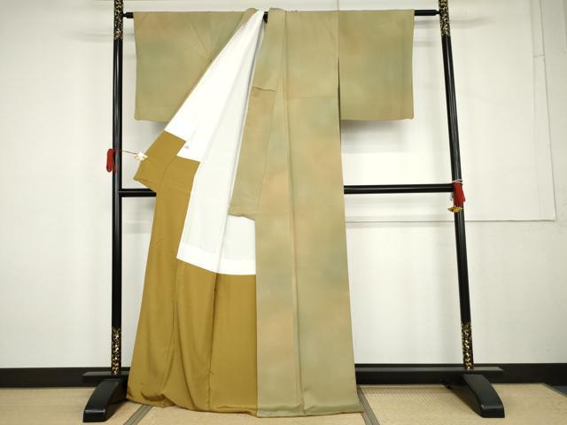 平和屋着物●染色作家　斉藤三才　小紋　霞文　暈し染め　正絹　逸品　AABK3543cs