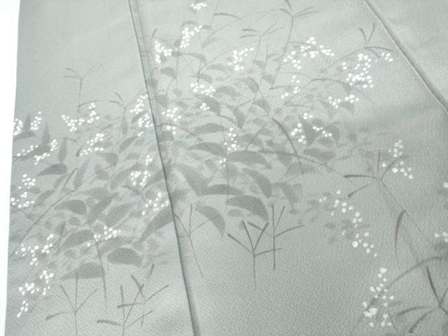 平和屋着物●訪問着　手描き　草花文　正絹　逸品　AABK3545cs