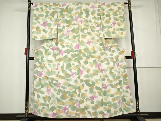 平和屋着物●上質な小紋　霞文　暈し染め　正絹　逸品　AABK3547cs