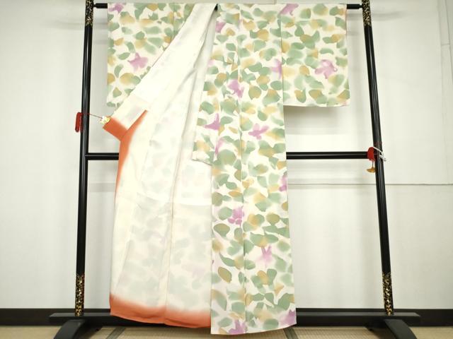 平和屋着物●上質な小紋　霞文　暈し染め　正絹　逸品　AABK3547cs