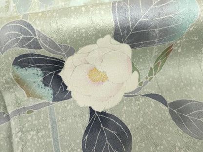 平和屋着物●訪問着　友禅　枝花文　暈し染め　正絹　逸品　AABK3549cs