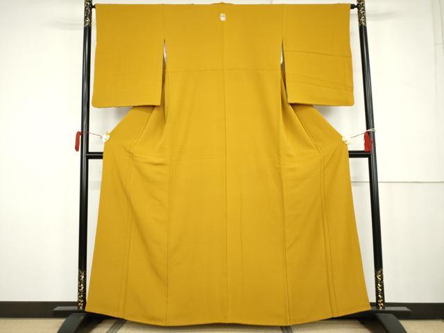 平和屋着物●ファッションデザイナー 花井幸子　色無地　金色　正絹　逸品　AABK3552cs
