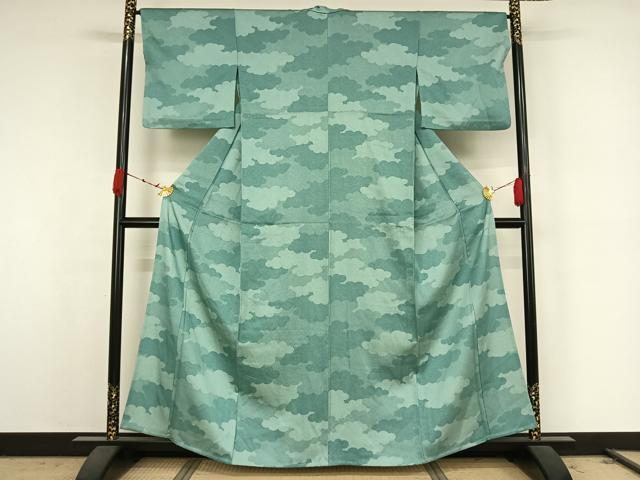 平和屋着物▽江戸小紋　単衣　雲重ね文　鮫小紋柄　正絹　逸品　AABK3561jh