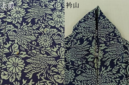 平和屋着物▽上質な小紋　単衣　草花文　正絹　逸品　AABK3563jh