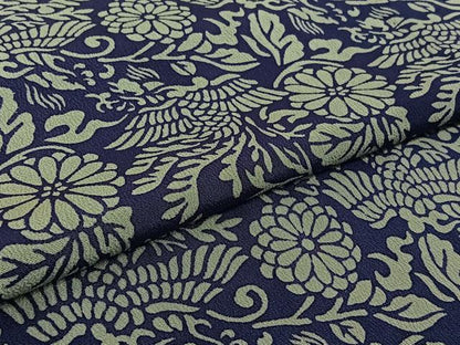 平和屋着物▽上質な小紋　単衣　草花文　正絹　逸品　AABK3563jh