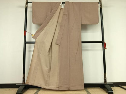 平和屋着物▽小紋　単衣　縞　AABK3568jh