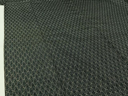 平和屋着物▽上質な紬　単衣　幾何学文様　正絹　逸品　AABK3571jh