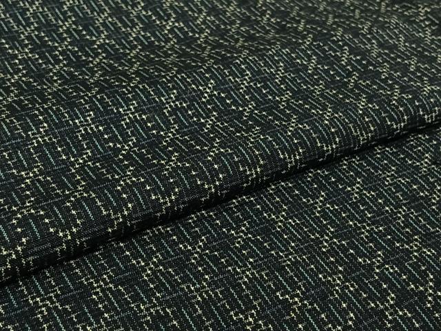 平和屋着物▽上質な紬　単衣　幾何学文様　正絹　逸品　AABK3571jh