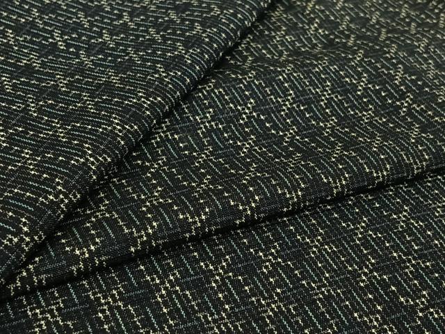 平和屋着物▽上質な紬　単衣　幾何学文様　正絹　逸品　AABK3571jh