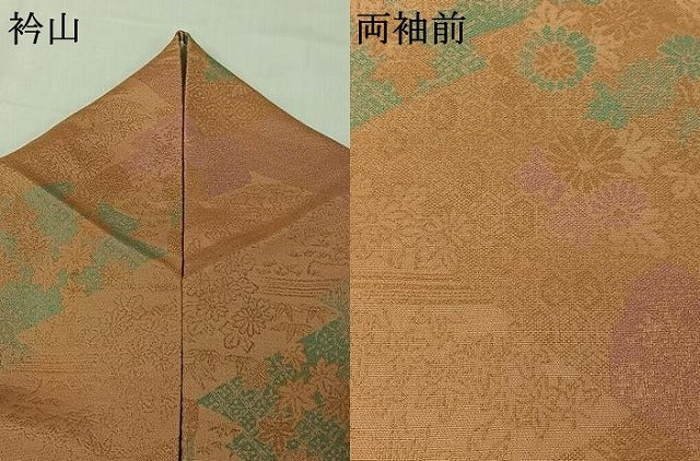 平和屋着物▽小紋　単衣　風景花文　AABK3577jh