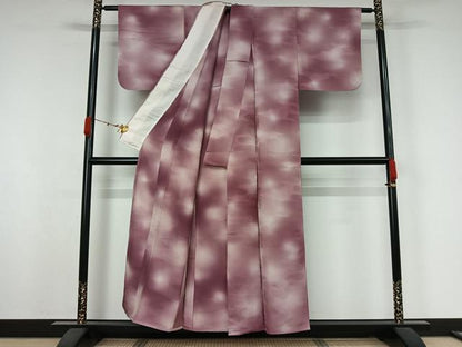 平和屋着物▽上質な小紋　単衣　霞文　暈し染め　正絹　逸品　AABK3579jh