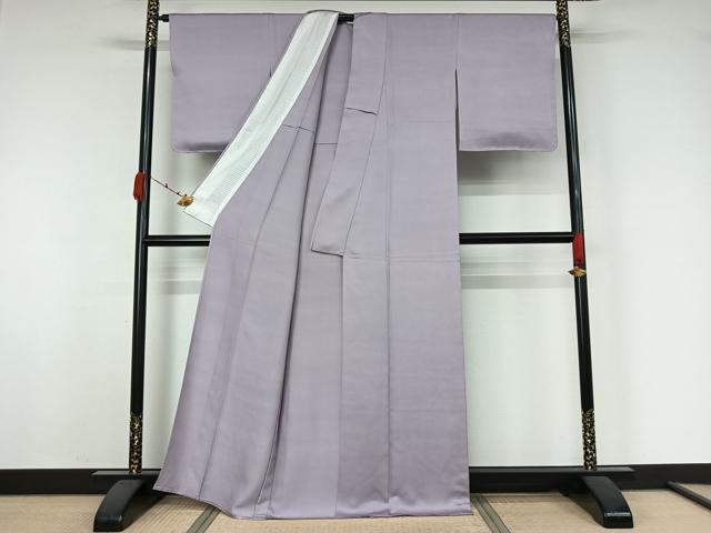 平和屋着物▽上質な色無地　単衣　藤色　正絹　逸品　未使用　AABK3581jh