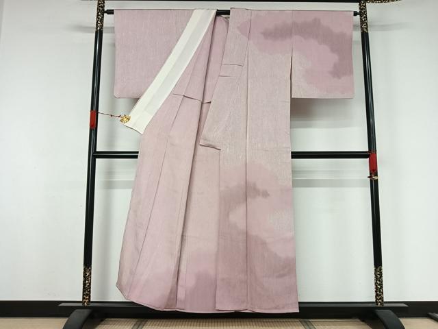 平和屋着物▽訪問着　単衣　お召地　霞文　正絹　逸品　AABK3582jh