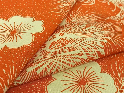 平和屋着物▽上質な小紋　単衣　梅松文　正絹　逸品　AABK3583jh