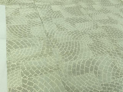 平和屋着物▽お召　単衣　石畳文様　反端付き　正絹　逸品　AABK3584jh
