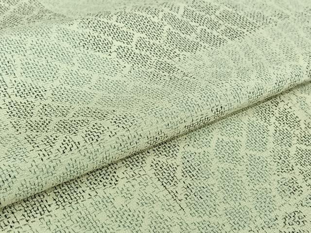 平和屋着物▽お召　単衣　石畳文様　反端付き　正絹　逸品　AABK3584jh