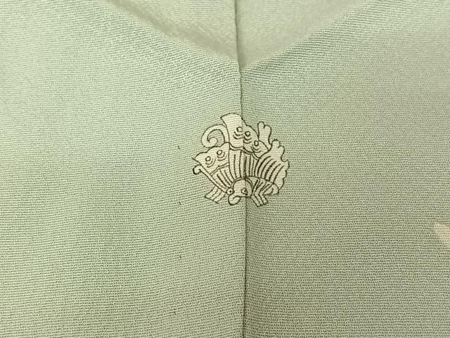 平和屋着物▽訪問着　単衣　駒刺繍　草花文　金彩　正絹　逸品　AABK3595jh