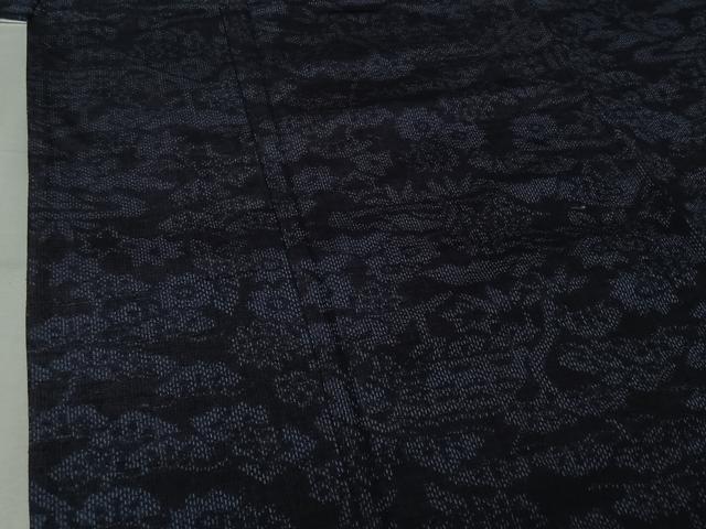 平和屋着物▽上質な紬　単衣　風景花文　正絹　逸品　AABK3597jh
