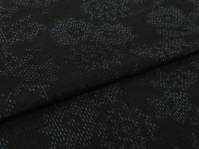 平和屋着物▽上質な紬　単衣　風景花文　正絹　逸品　AABK3597jh