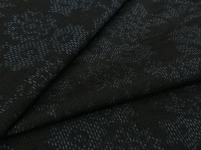平和屋着物▽上質な紬　単衣　風景花文　正絹　逸品　AABK3597jh